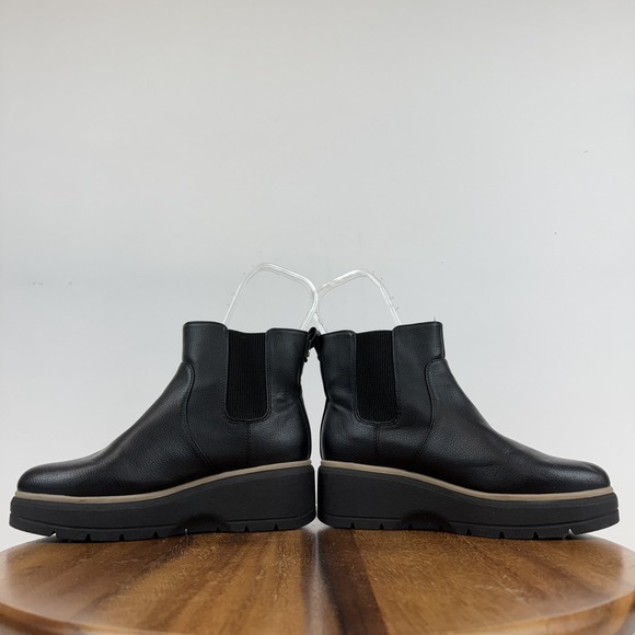 Womens Dr Scholls Nice Max Up Black Faux Pull On Wedge Chelsea Boots Size 6.5 M - Picture 5 of 8